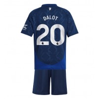 Fotballdrakt Barn Manchester United Diogo Dalot #20 Bortedraktsett 2024-25 Kortermet (+ Korte bukser)